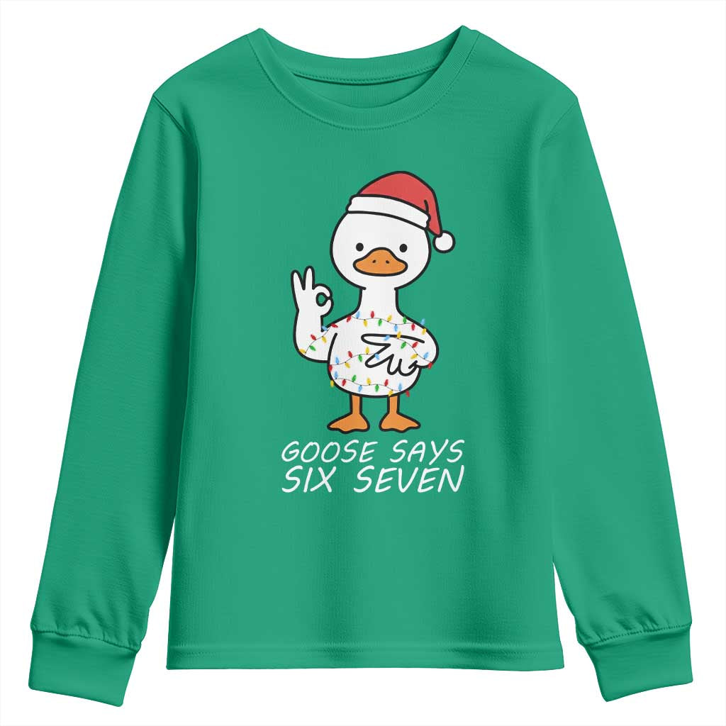 67 Six Seven Silly Goose Christmas Meme Youth Sweatshirt - Wonder Print Shop