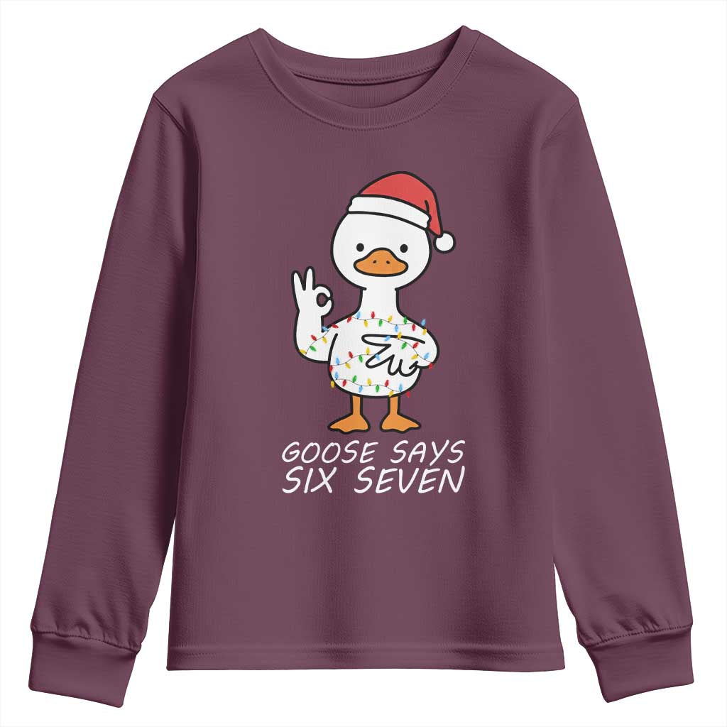 67 Six Seven Silly Goose Christmas Meme Youth Sweatshirt - Wonder Print Shop