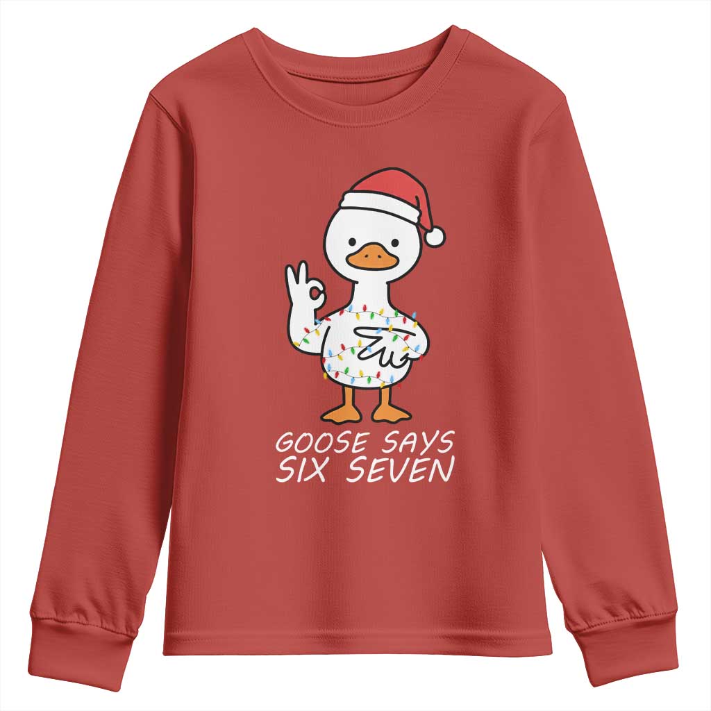 67 Six Seven Silly Goose Christmas Meme Youth Sweatshirt - Wonder Print Shop