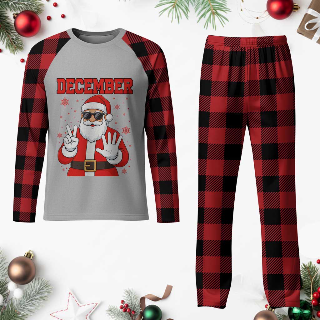 December 25 Plaid Pajama Set Funny Santa Says Christmas - Wonder Print Shop
