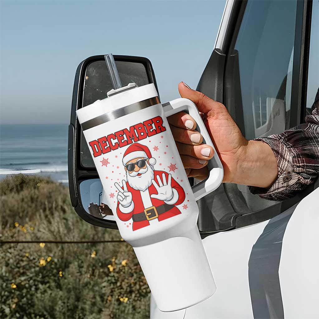 December 25 Tumbler With Handle Funny Santa Says Christmas - Wonder Print Shop