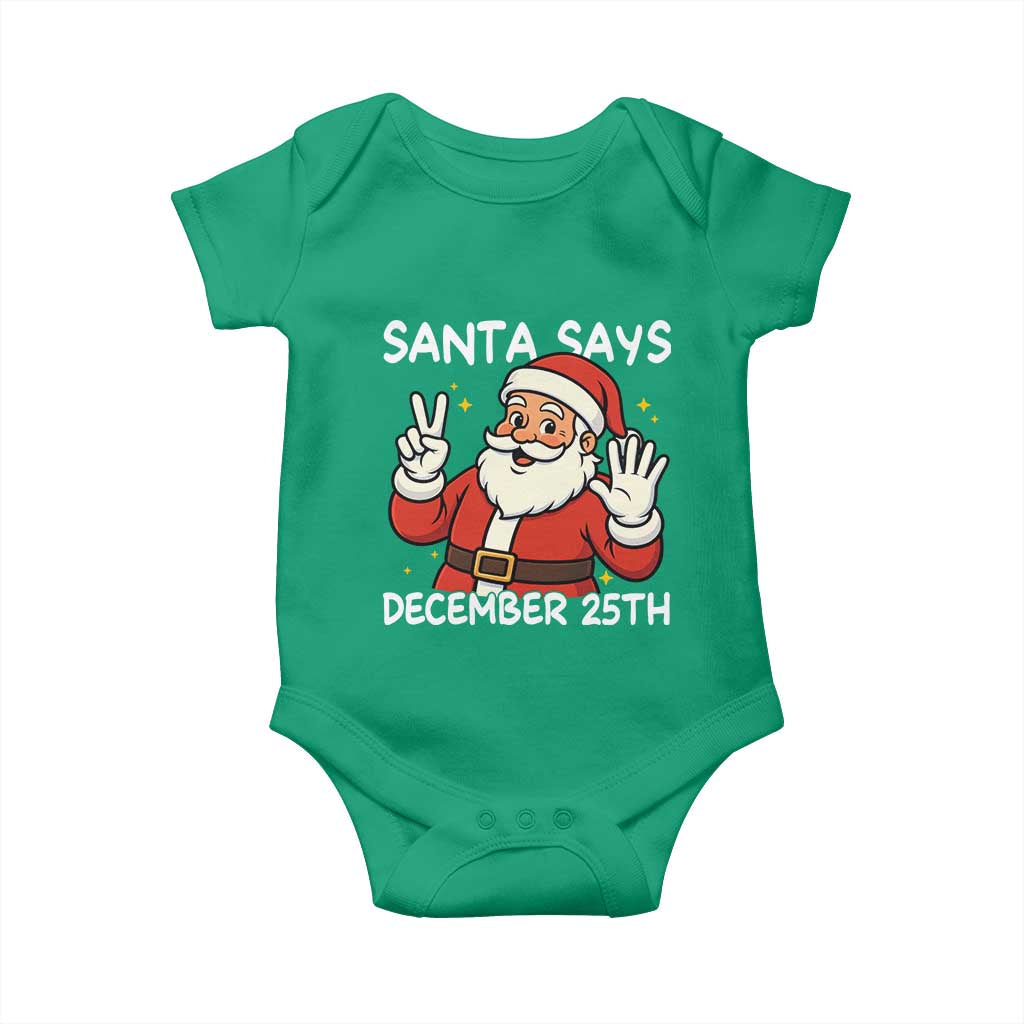 Santa Christmas December 25 Baby Onesie - Wonder Print Shop