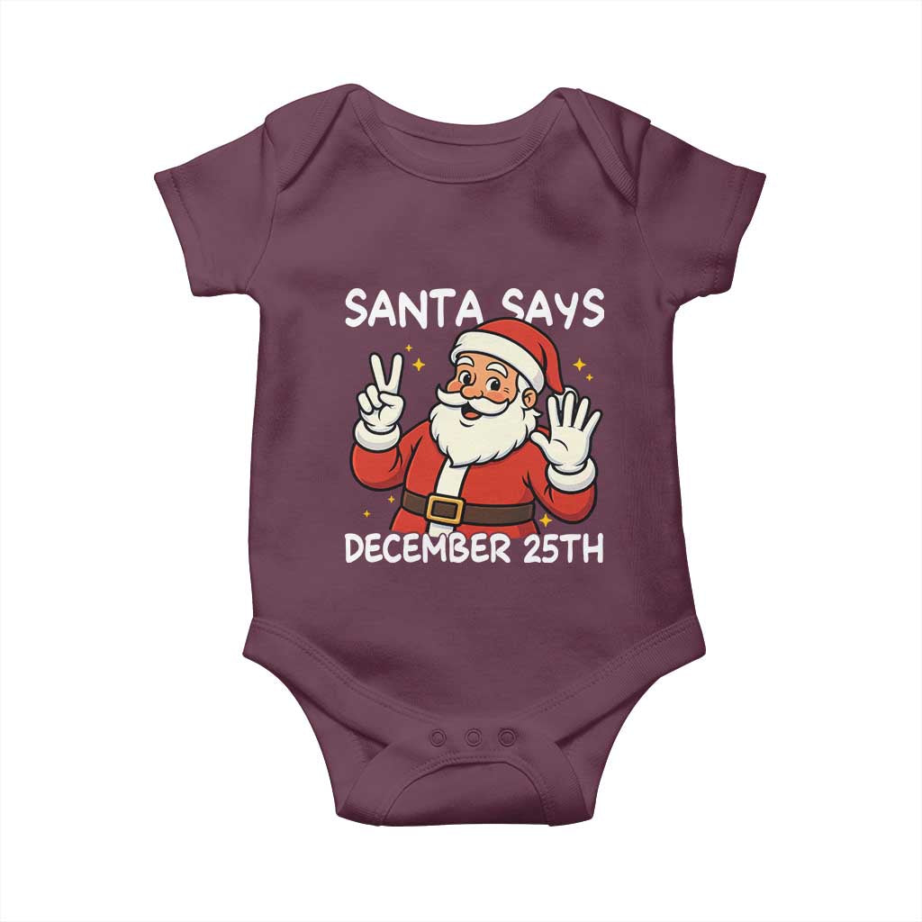 Santa Christmas December 25 Baby Onesie - Wonder Print Shop