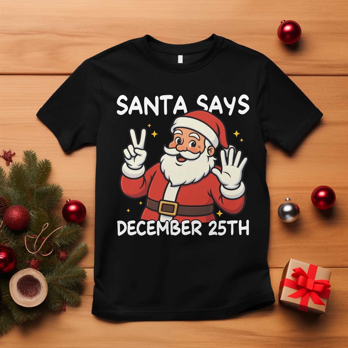 Santa Christmas December 25 T Shirt - Wonder Print Shop
