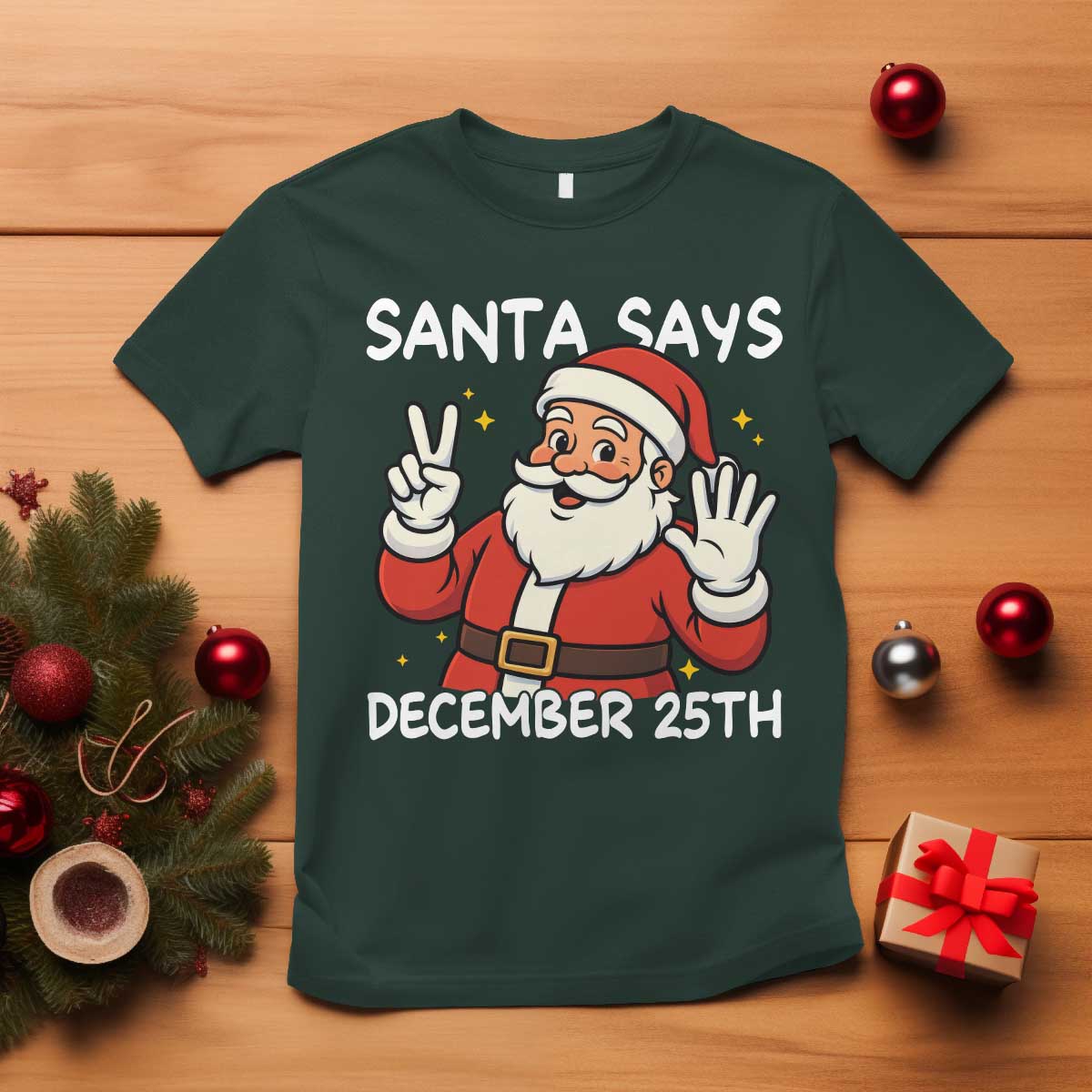 Santa Christmas December 25 T Shirt - Wonder Print Shop