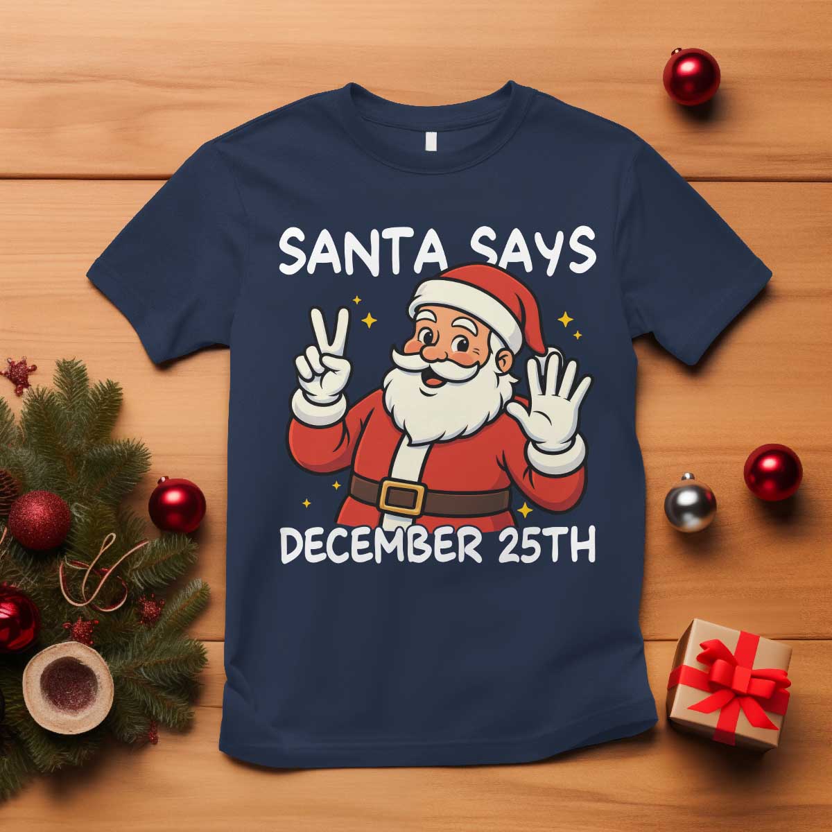 Santa Christmas December 25 T Shirt - Wonder Print Shop