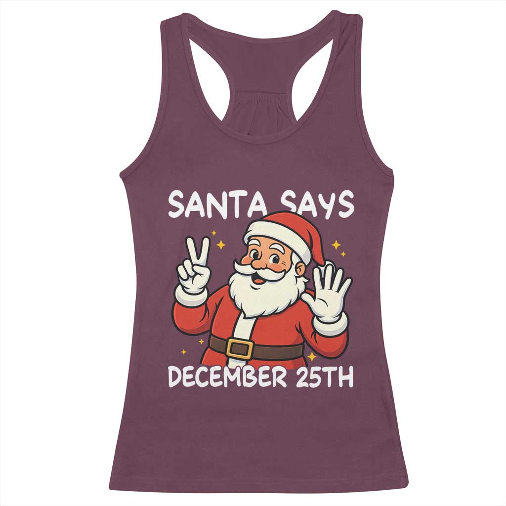 Santa Christmas December 25 Racerback Tank Top - Wonder Print Shop