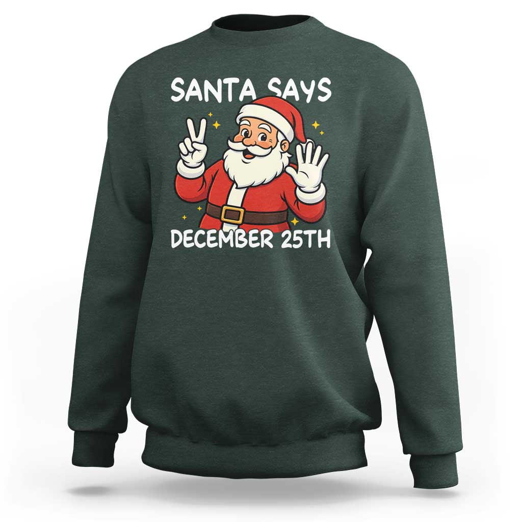 Santa Christmas December 25 Sweatshirt - Wonder Print Shop