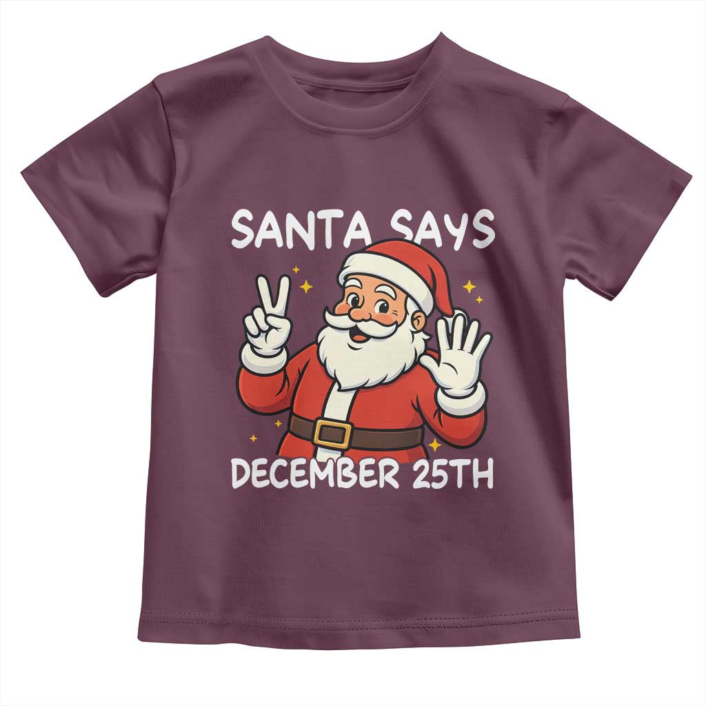 Santa Christmas December 25 Toddler T Shirt - Wonder Print Shop