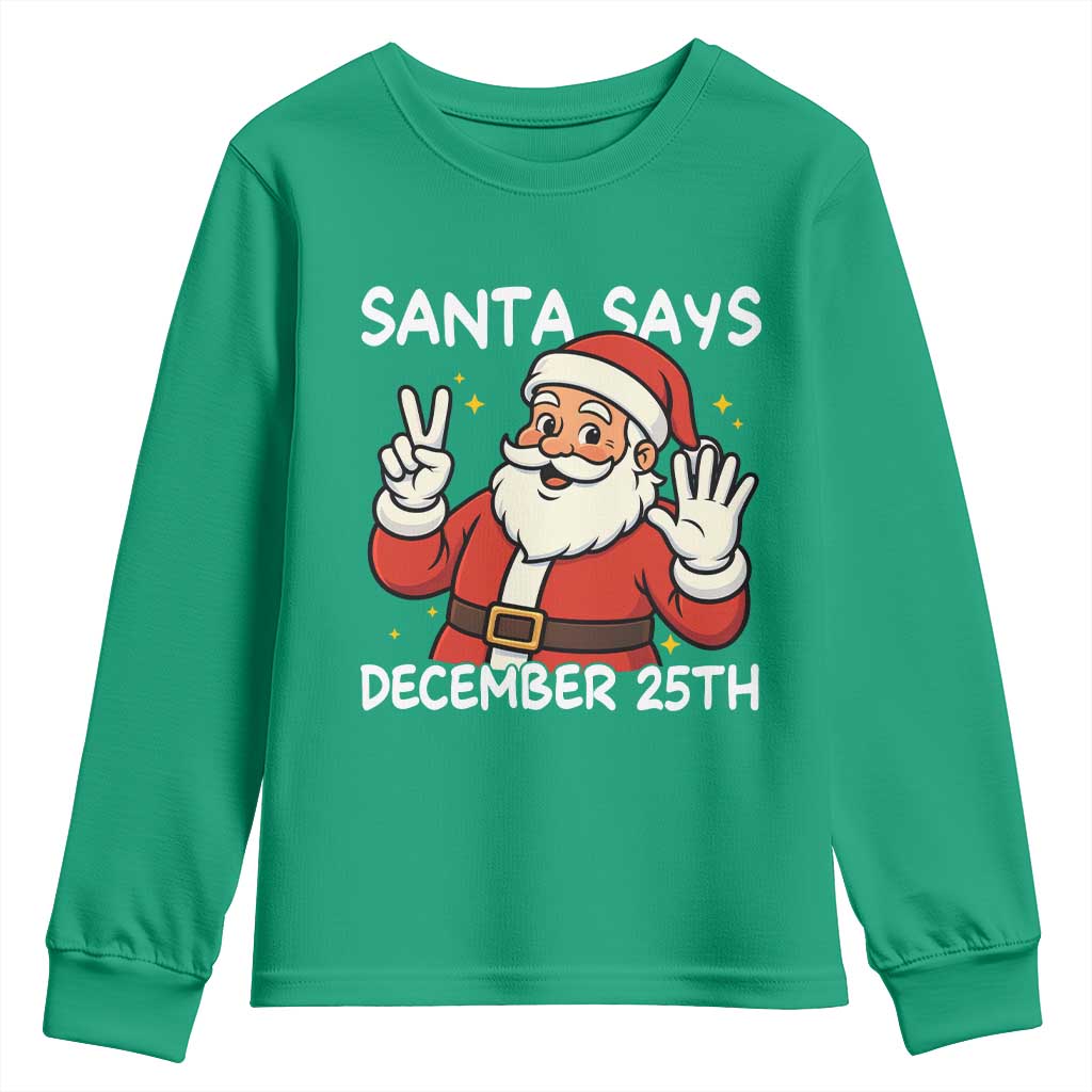 Santa Christmas December 25 Youth Sweatshirt - Wonder Print Shop