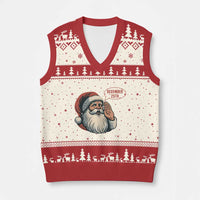 Funny Santa Xmas December 25 V-Neck Knit Sweater Vest - Wonder Print Shop