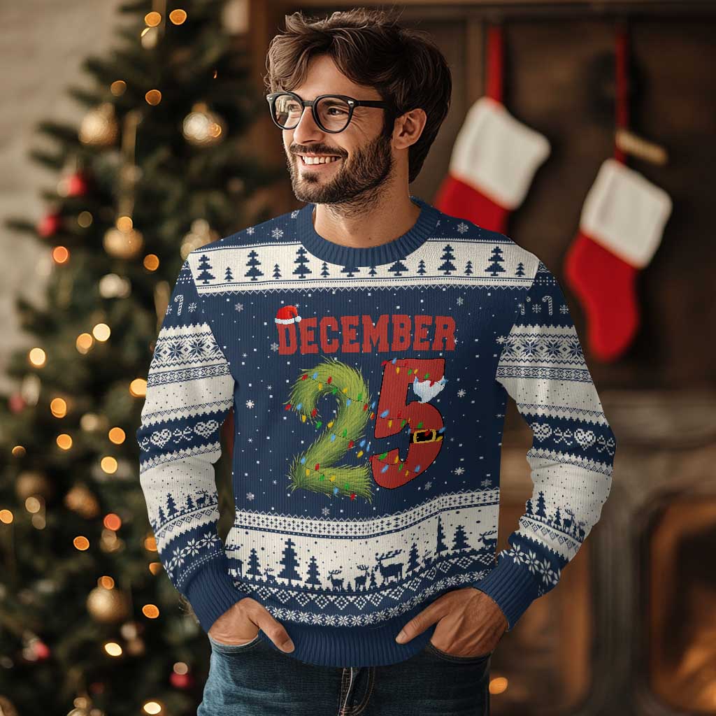 Xmas December 25 Ugly Christmas Sweater Family Holiday Xmas - Wonder Print Shop