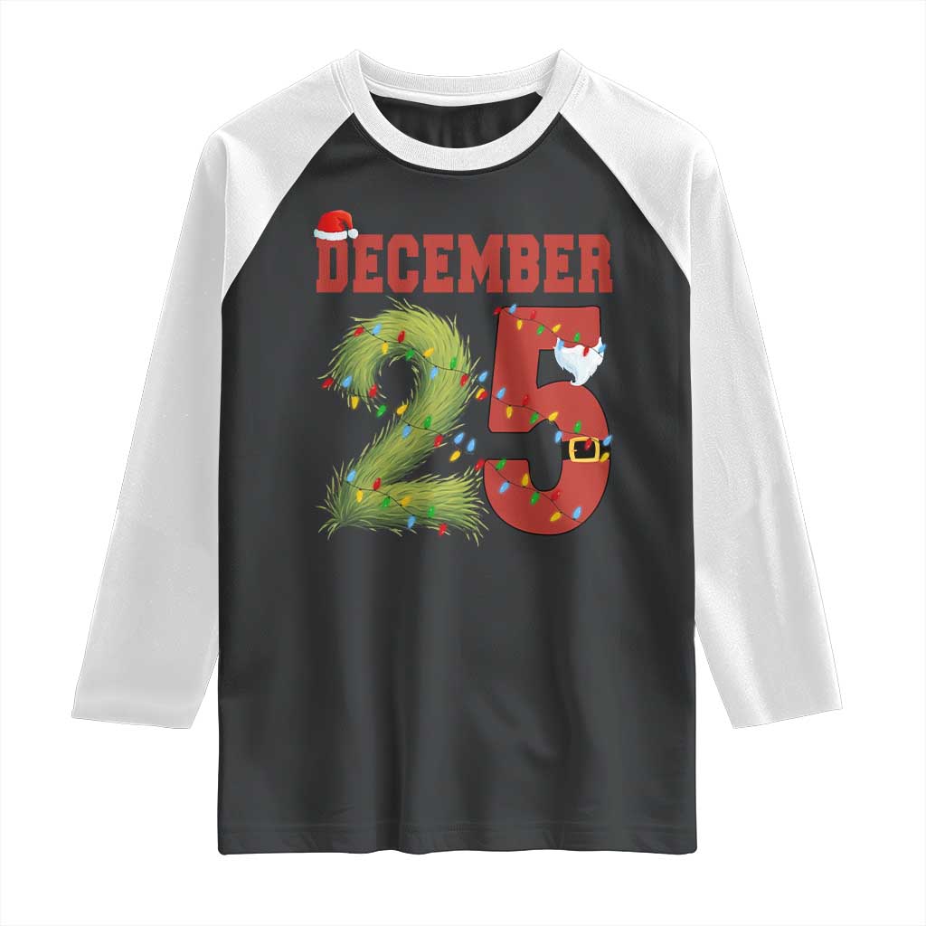 Christmas December 25 Raglan Shirt Family Holiday Xmas - Wonder Print Shop
