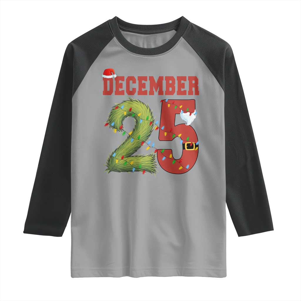 Christmas December 25 Raglan Shirt Family Holiday Xmas - Wonder Print Shop