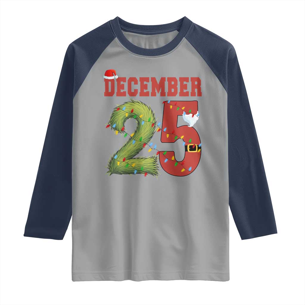 Christmas December 25 Raglan Shirt Family Holiday Xmas - Wonder Print Shop