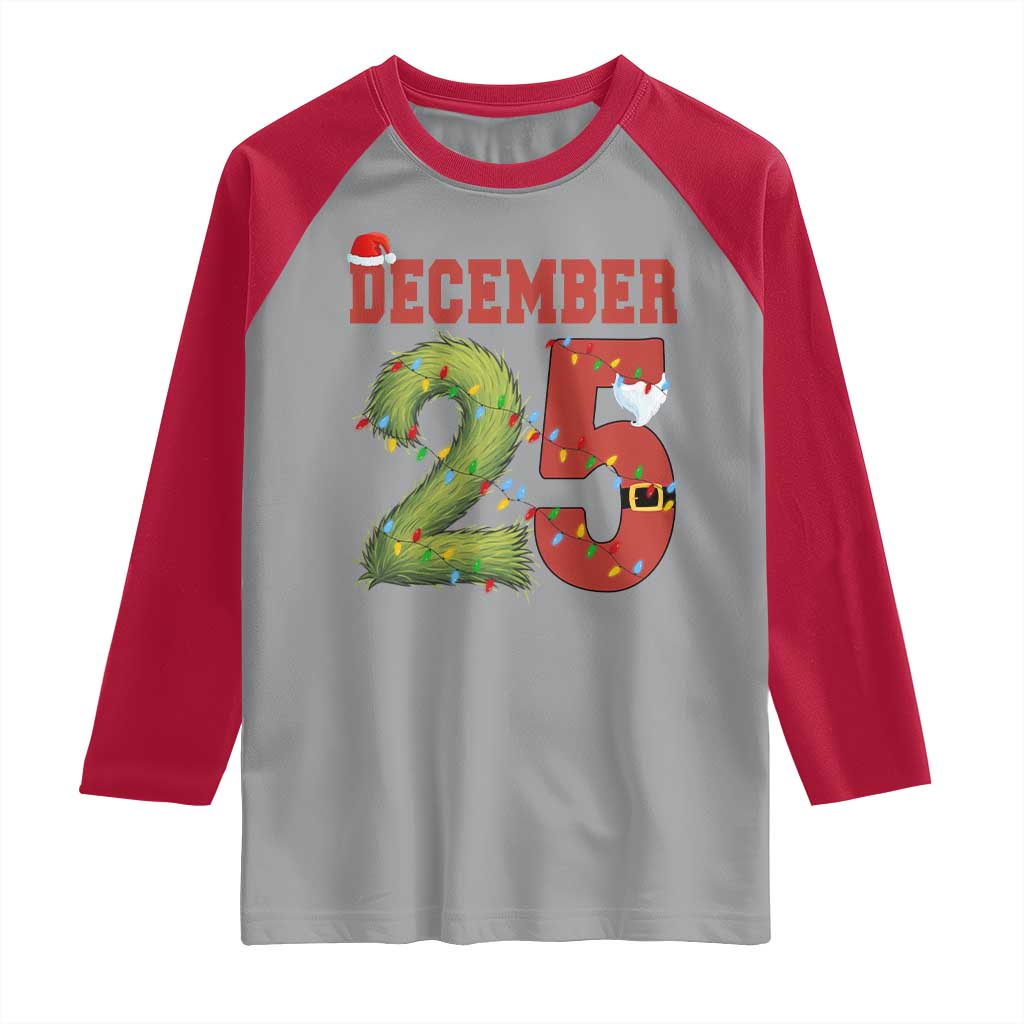 Christmas December 25 Raglan Shirt Family Holiday Xmas - Wonder Print Shop