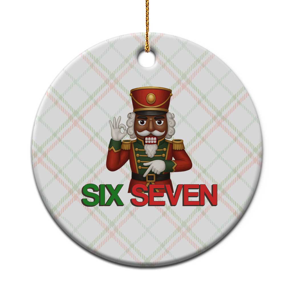 67 Six Seven Black Nutcracker Christmas Meme Ceramic Ornament - Wonder Print Shop