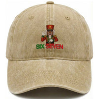 67 Six Seven Black Nutcracker Christmas Meme Washed Cotton Baseball Cap