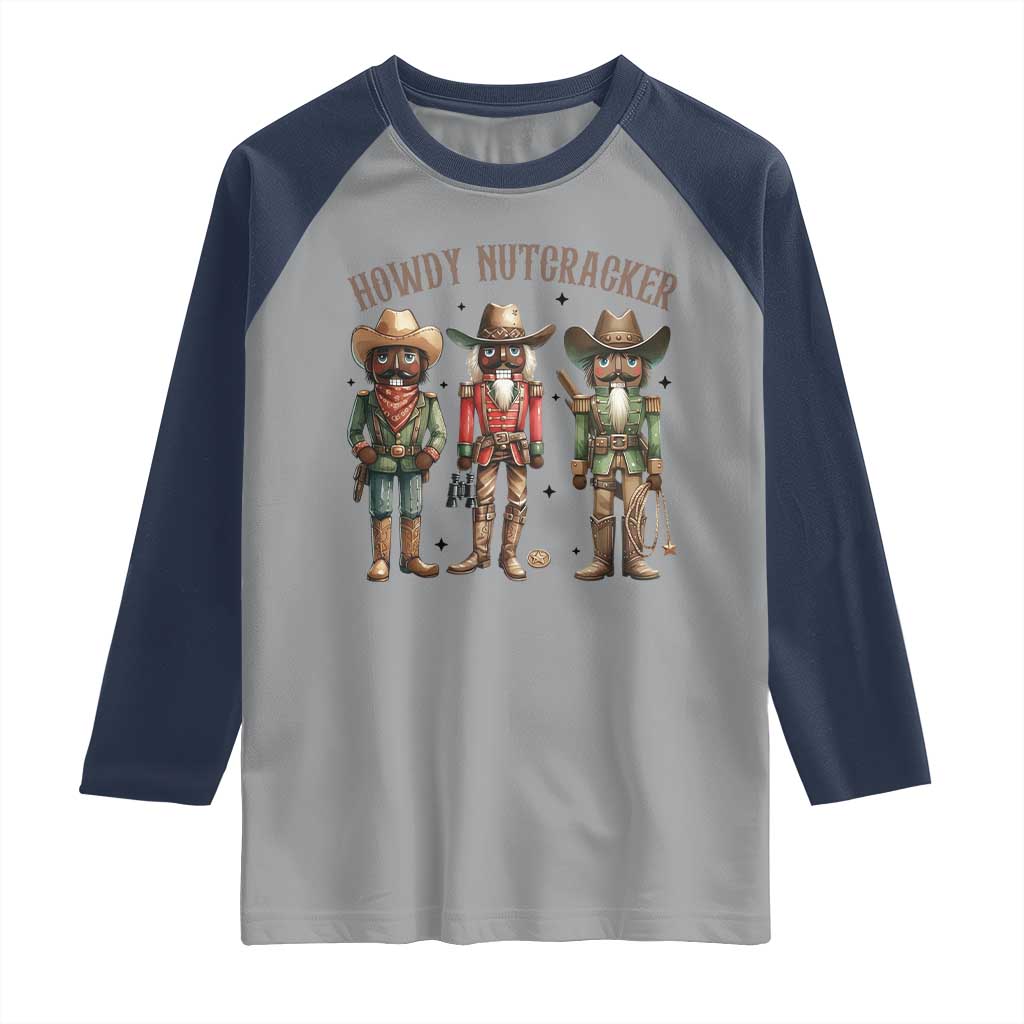 Nutcracker Cowboy Christmas Western Country Howdy Raglan Shirt - Wonder Print Shop