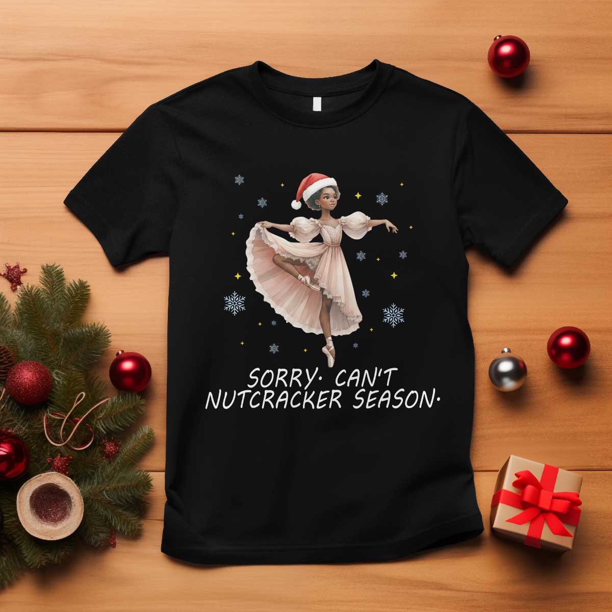Black Nutcracker Ballet Christmas T Shirt - Wonder Print Shop