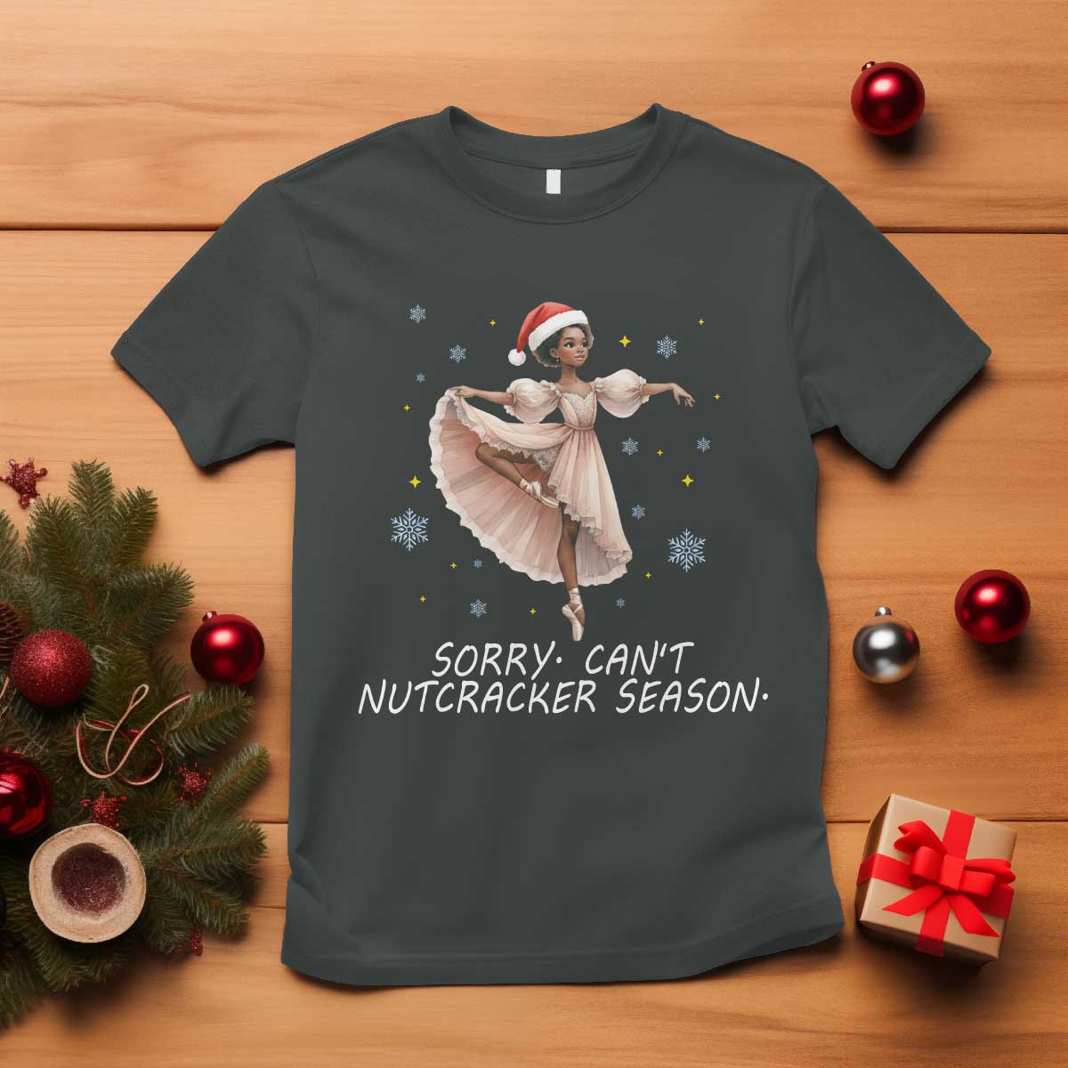 Black Nutcracker Ballet Christmas T Shirt - Wonder Print Shop