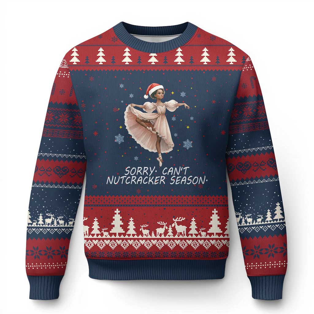 Black Nutcracker Ballet Christmas Ugly Christmas Sweater - Wonder Print Shop