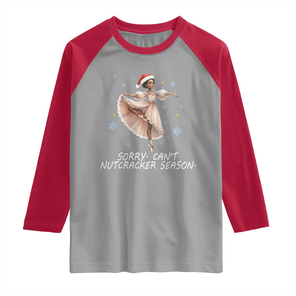 Black Nutcracker Ballet Christmas Raglan Shirt - Wonder Print Shop