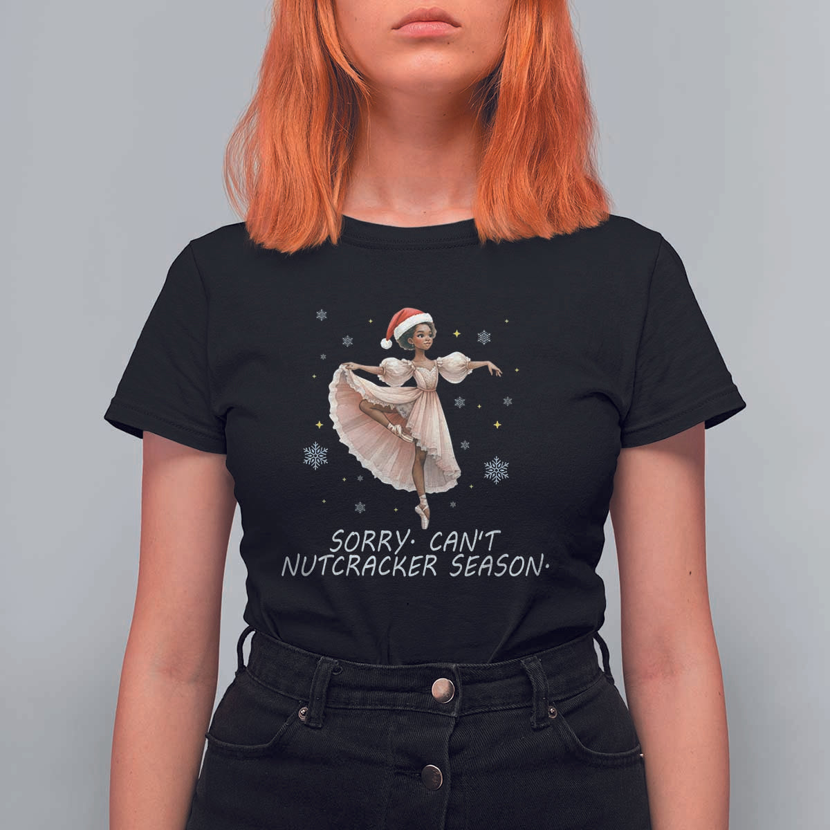 Black Nutcracker Ballet Christmas T Shirt For Women - Wonder Print Shop