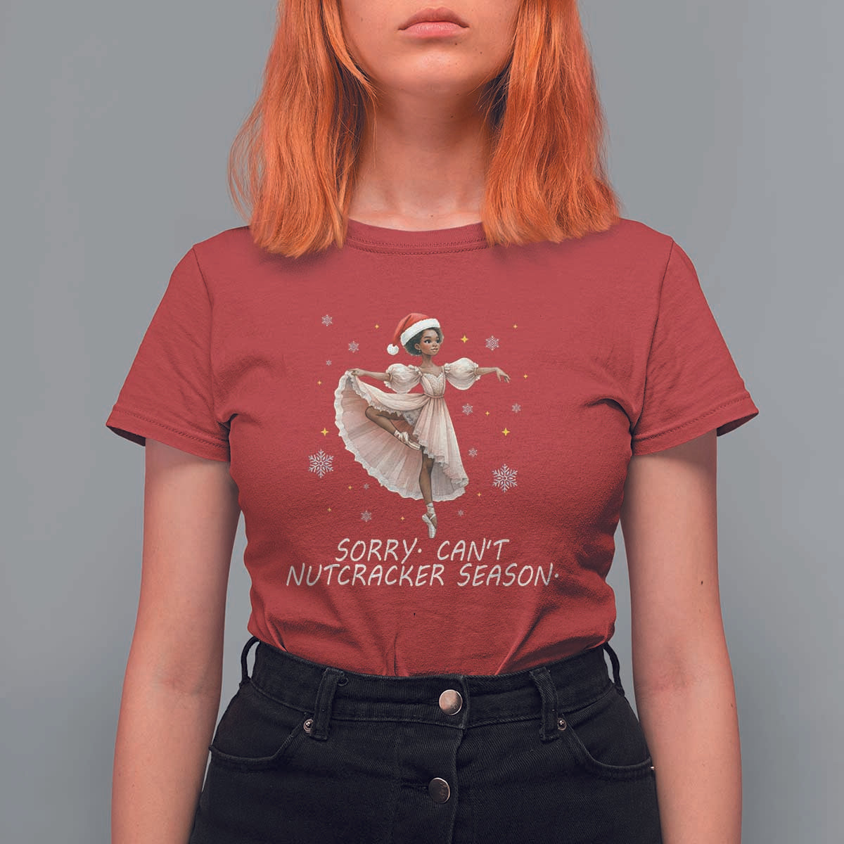 Black Nutcracker Ballet Christmas T Shirt For Women - Wonder Print Shop