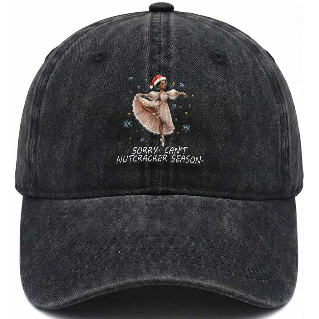 Black Nutcracker Ballet Christmas Washed Cotton Baseball Cap