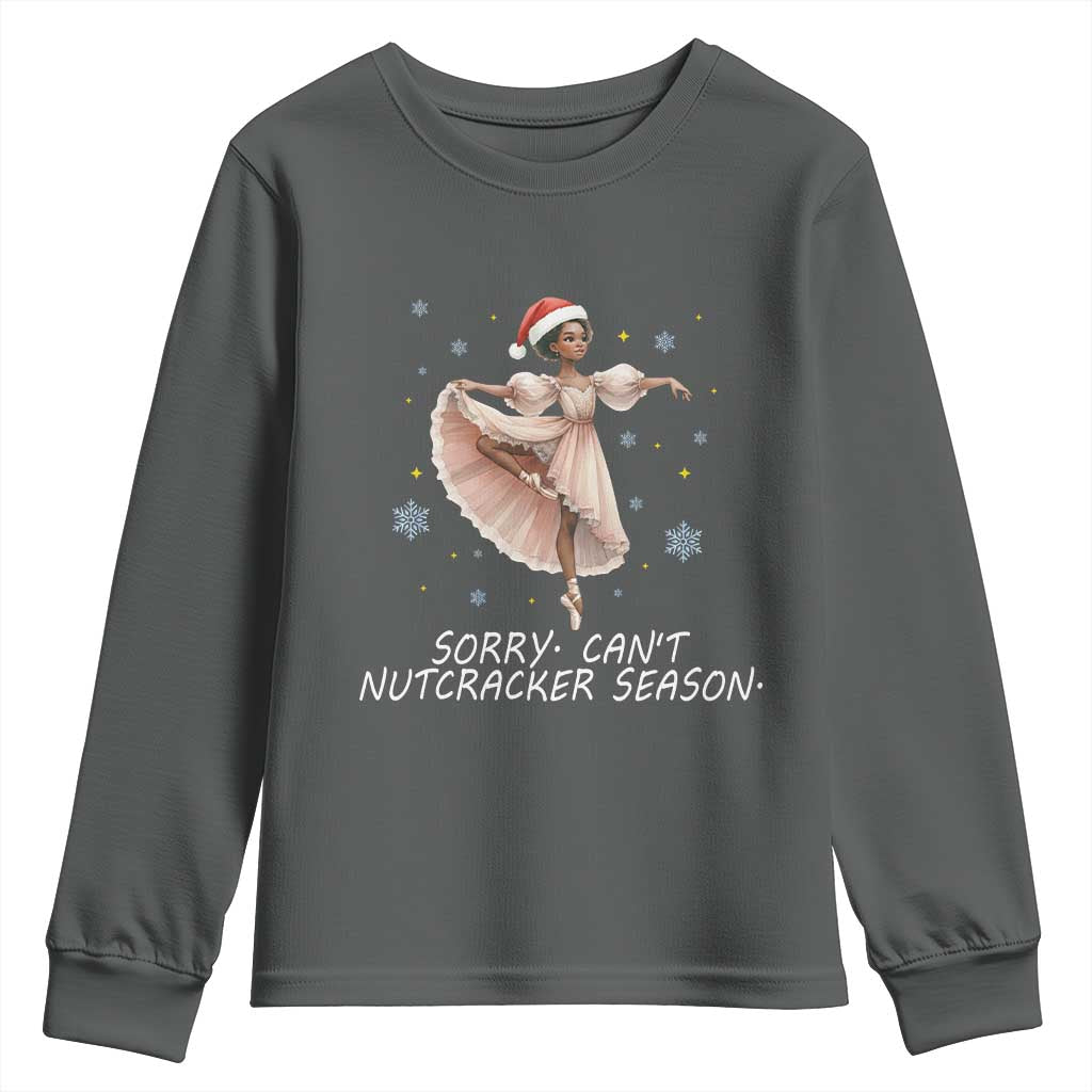 Black Nutcracker Ballet Christmas Youth Sweatshirt - Wonder Print Shop