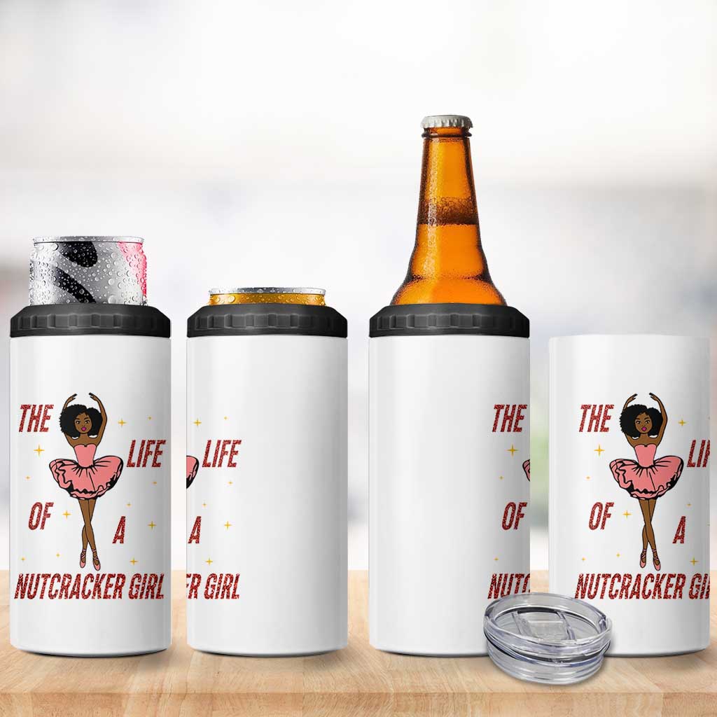 Black Nutcracker 4 in 1 Can Cooler Tumbler The Life Of A Ballet Girl - Wonder Print Shop