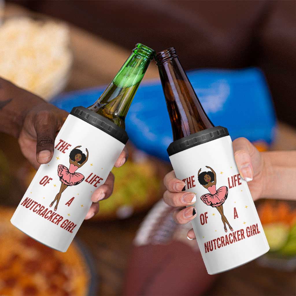 Black Nutcracker 4 in 1 Can Cooler Tumbler The Life Of A Ballet Girl - Wonder Print Shop