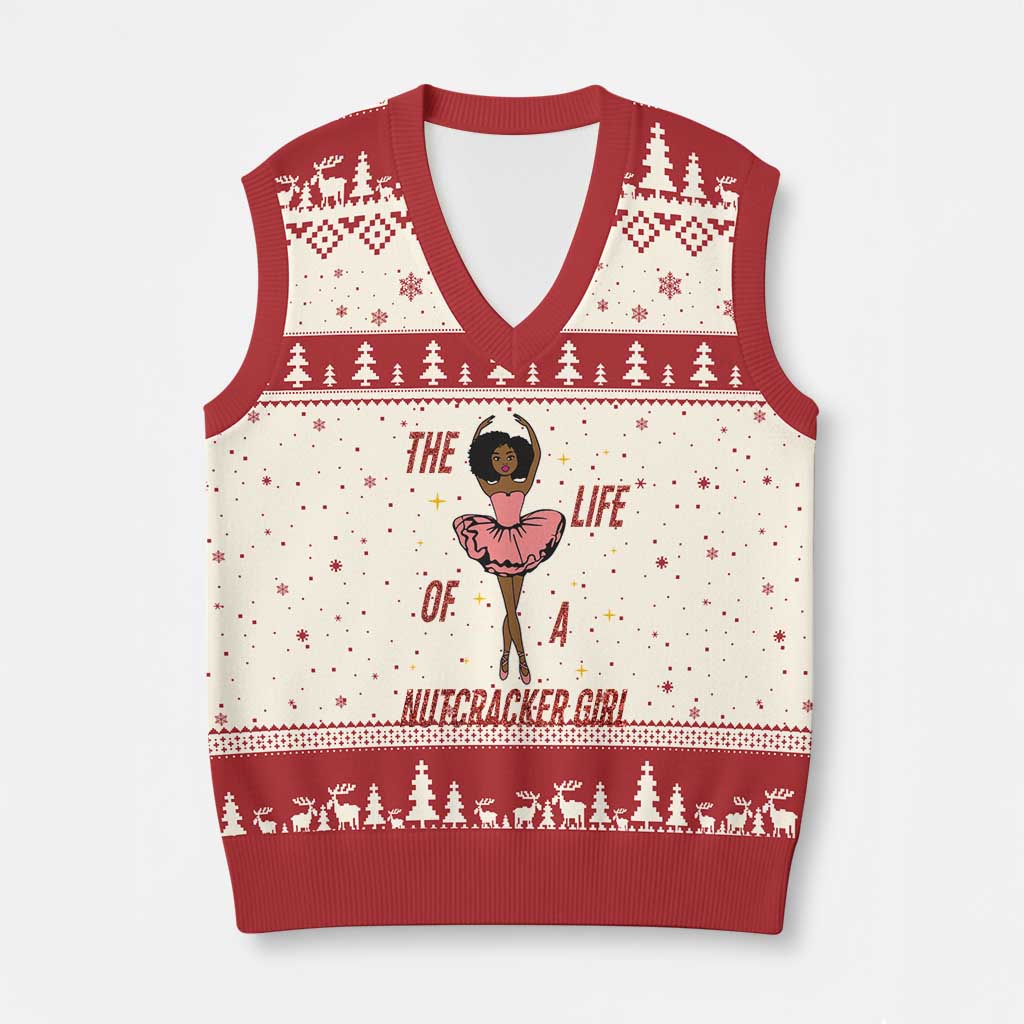 Black Nutcracker V-Neck Knit Sweater Vest The Life Of A Ballet Girl - Wonder Print Shop