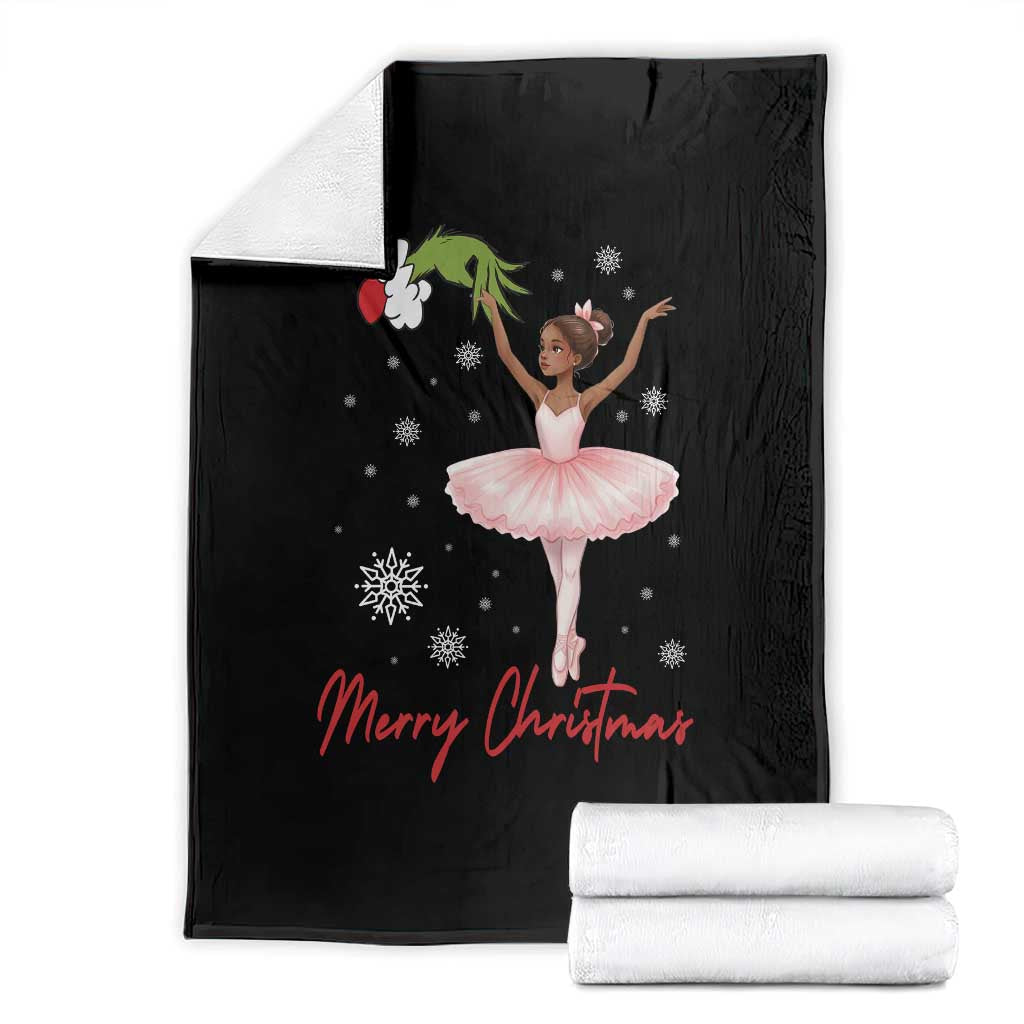 Black Nutcracker Ballet Throw Blanket Merry Christmas - Wonder Print Shop