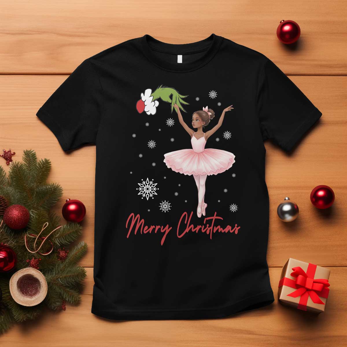 Black Nutcracker Ballet T Shirt Merry Christmas - Wonder Print Shop