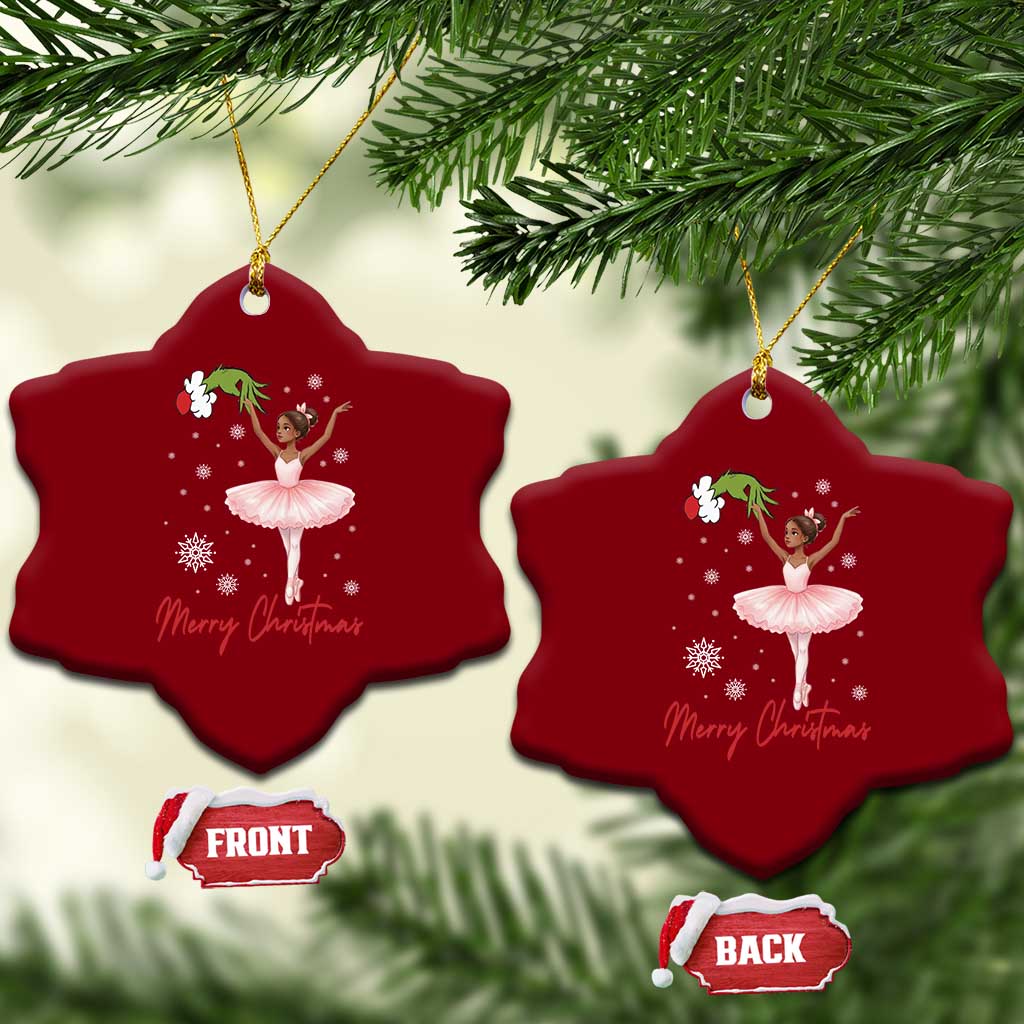 Black Nutcracker Ballet Ceramic Ornament Merry Christmas - Wonder Print Shop