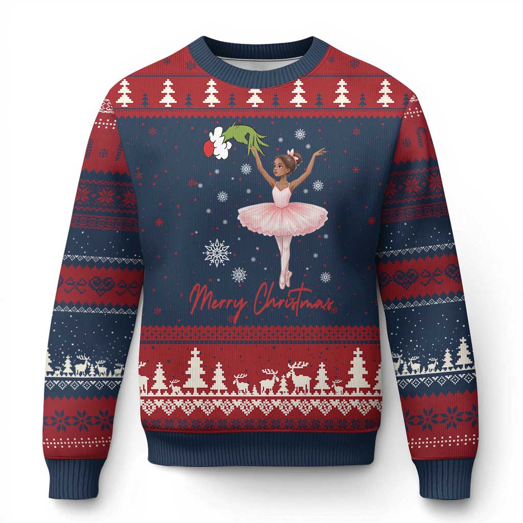 Black Nutcracker Ballet Ugly Christmas Sweater Merry Christmas - Wonder Print Shop