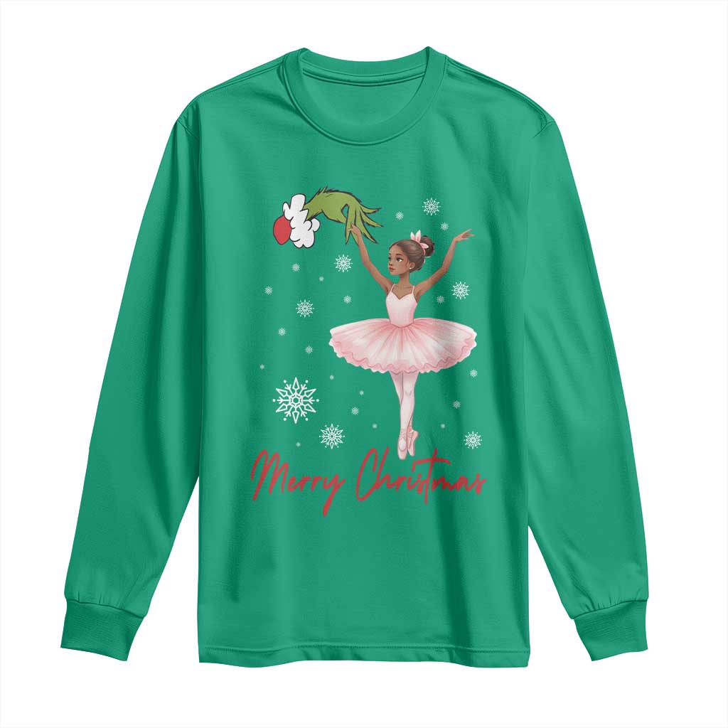 Black Nutcracker Ballet Long Sleeve Shirt Merry Christmas - Wonder Print Shop