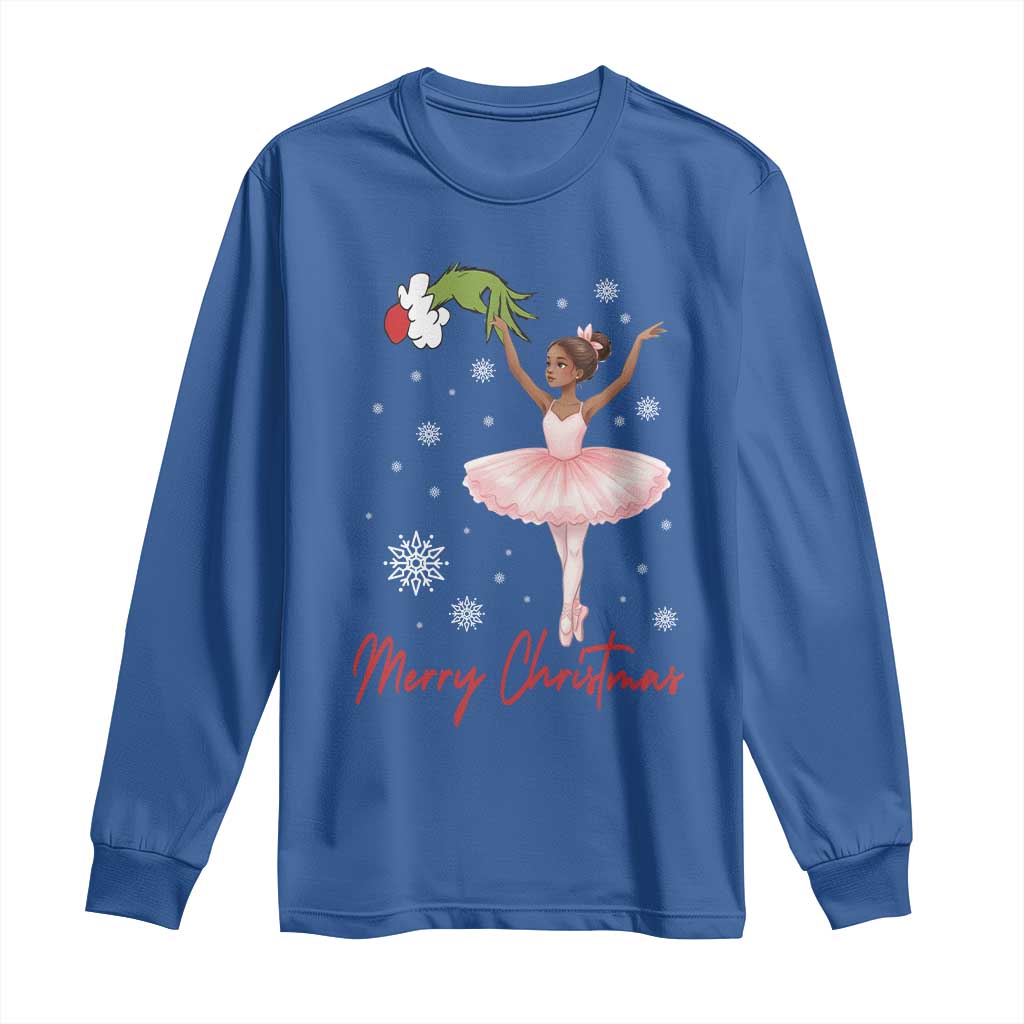 Black Nutcracker Ballet Long Sleeve Shirt Merry Christmas - Wonder Print Shop