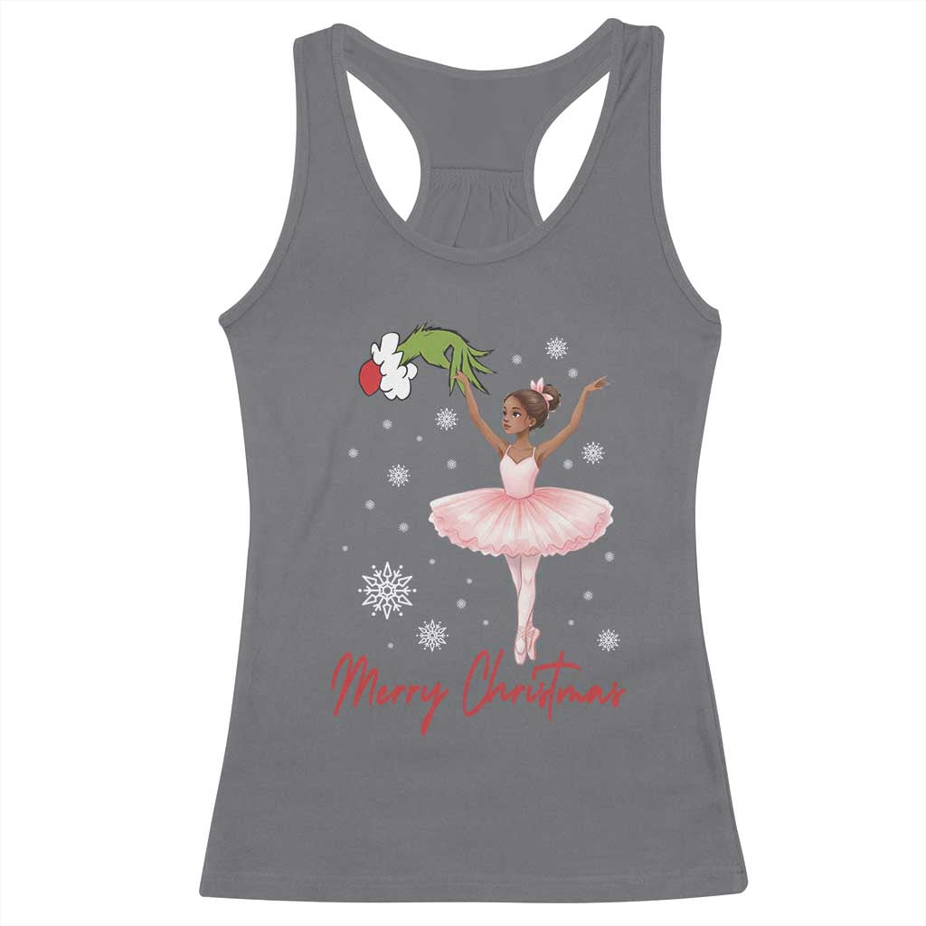 Black Nutcracker Ballet Racerback Tank Top Merry Christmas - Wonder Print Shop