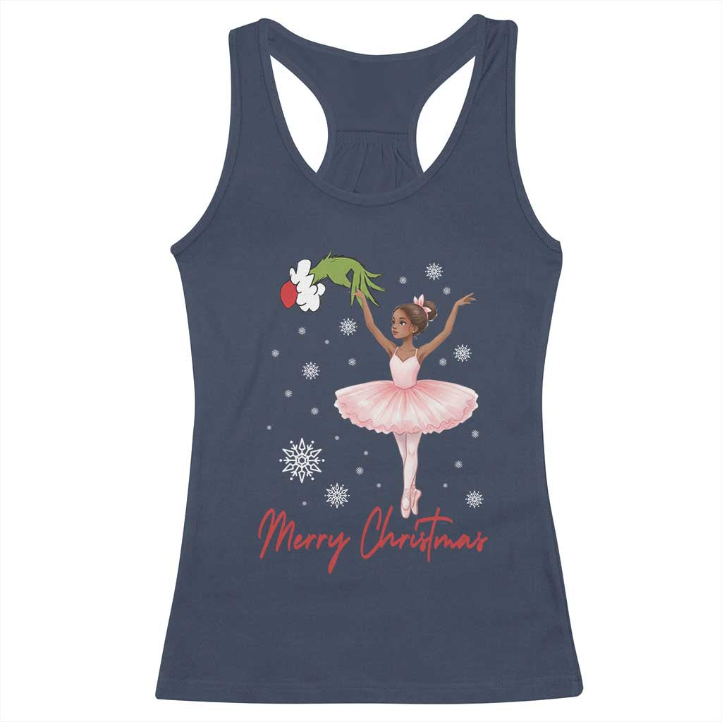 Black Nutcracker Ballet Racerback Tank Top Merry Christmas - Wonder Print Shop