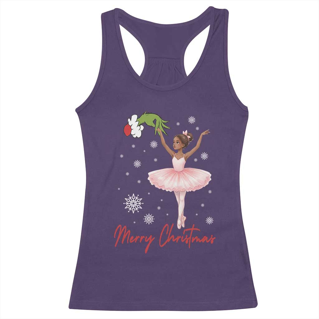 Black Nutcracker Ballet Racerback Tank Top Merry Christmas - Wonder Print Shop