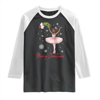 Black Nutcracker Ballet Raglan Shirt Merry Christmas - Wonder Print Shop