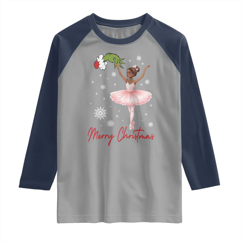 Black Nutcracker Ballet Raglan Shirt Merry Christmas - Wonder Print Shop