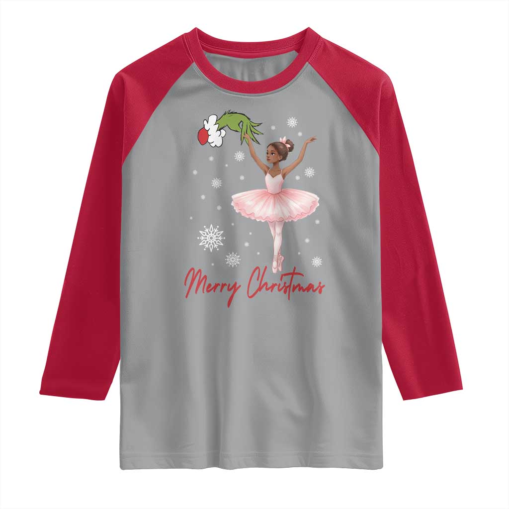 Black Nutcracker Ballet Raglan Shirt Merry Christmas - Wonder Print Shop