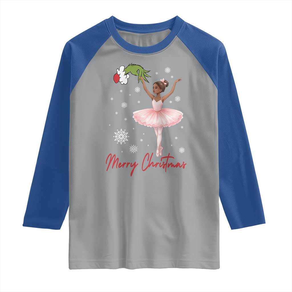 Black Nutcracker Ballet Raglan Shirt Merry Christmas - Wonder Print Shop