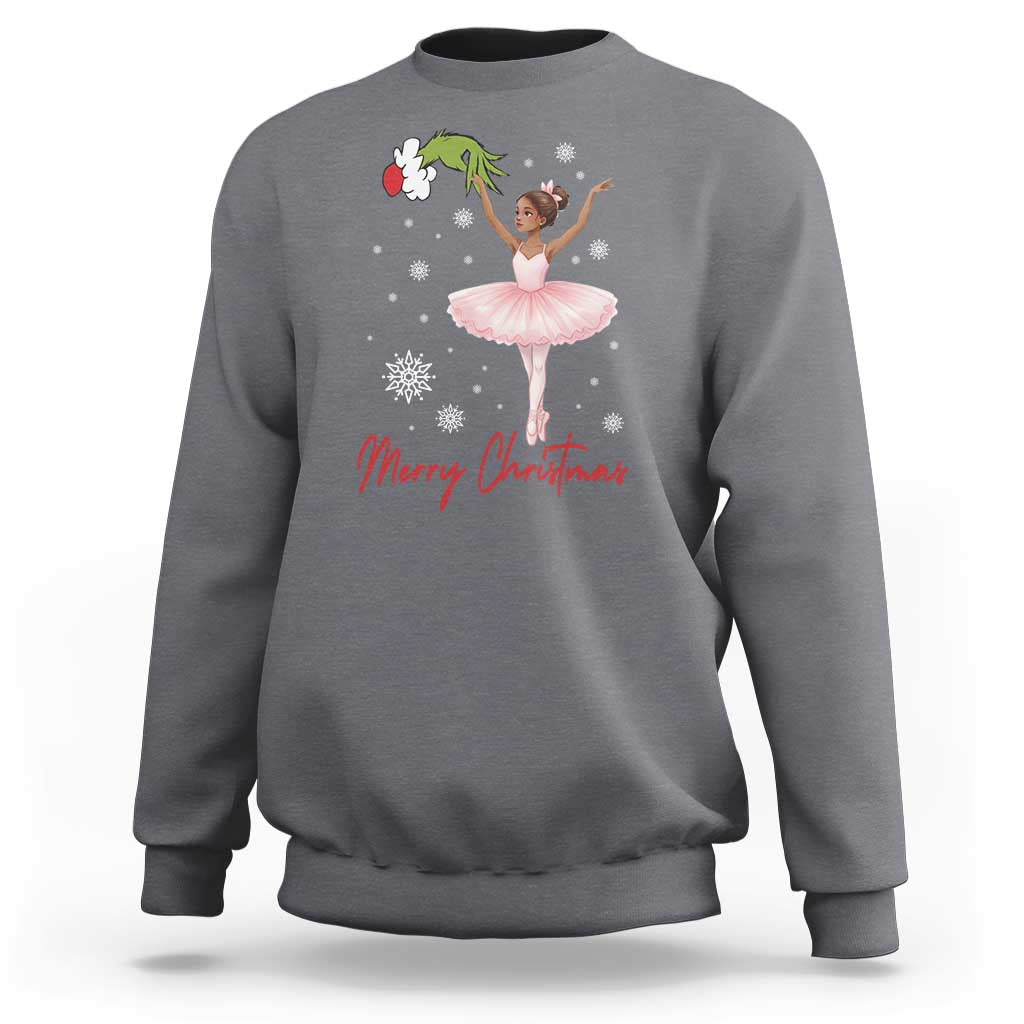 Black Nutcracker Ballet Sweatshirt Merry Christmas - Wonder Print Shop