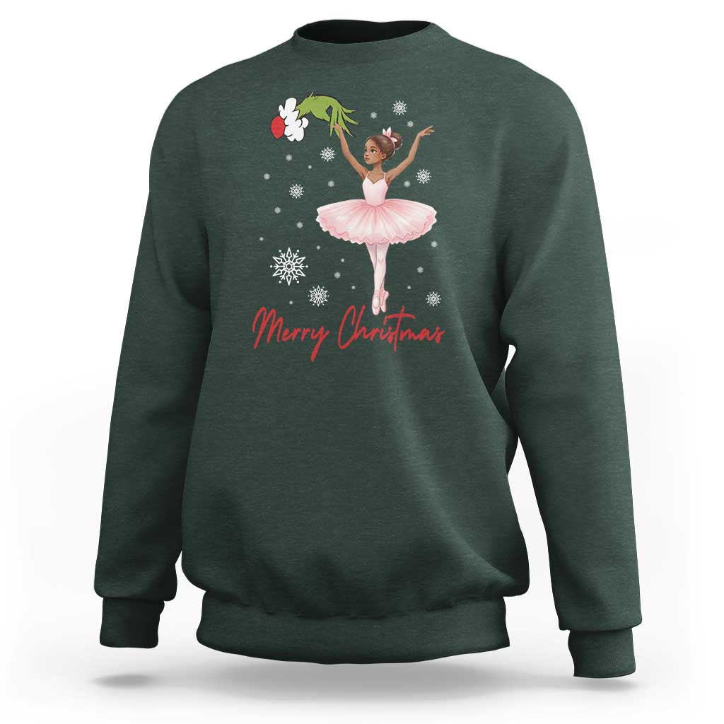 Black Nutcracker Ballet Sweatshirt Merry Christmas - Wonder Print Shop