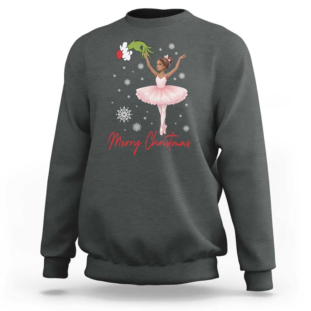 Black Nutcracker Ballet Sweatshirt Merry Christmas - Wonder Print Shop